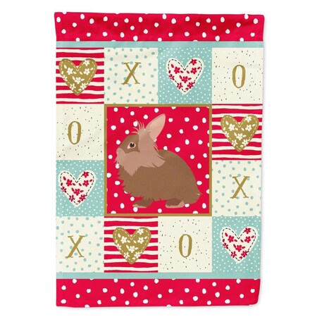 Carolines Treasures 28 x 0.01 x 40 in. Lionhead Rabbit Love Flag Canvas House Size CK5387CHF